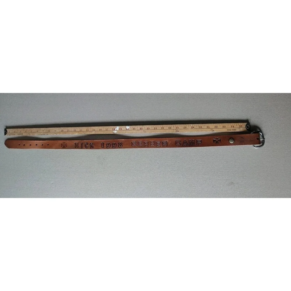 Boy Scout Vintage 1998 Gerber Scout Camp Belt Thunderbird Handmade Belt By Nick